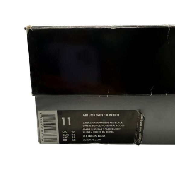 Air Jordan 10 Retro‎ 'Shadow' 2018 Black Men’s Size 11 - Picture 2 of 10